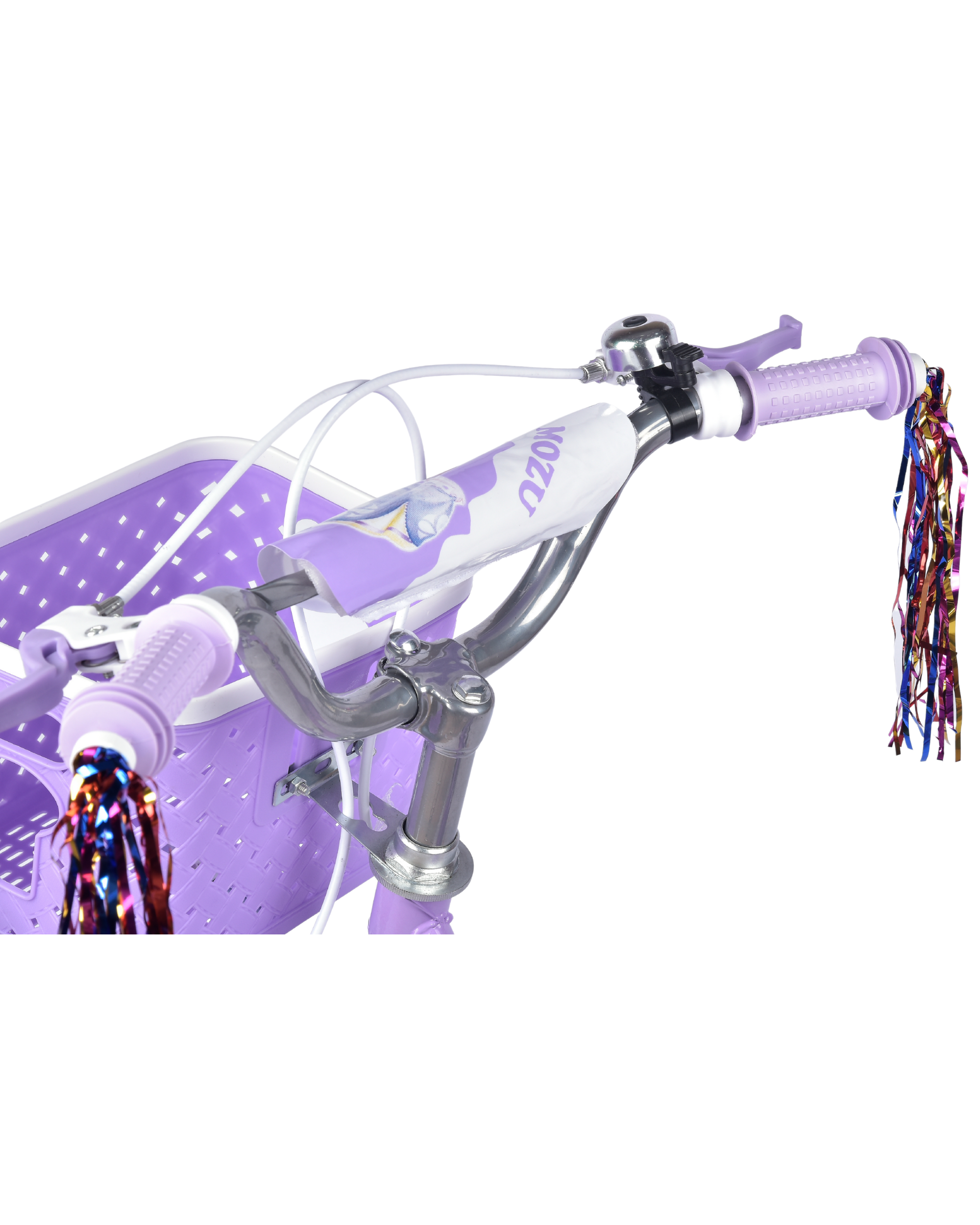 Premsons® Lavender Folding Kids Bicycle with Training Wheels – Foldable Girls’ Cycle with Front Basket, Back Seat & Handlebar Streamers