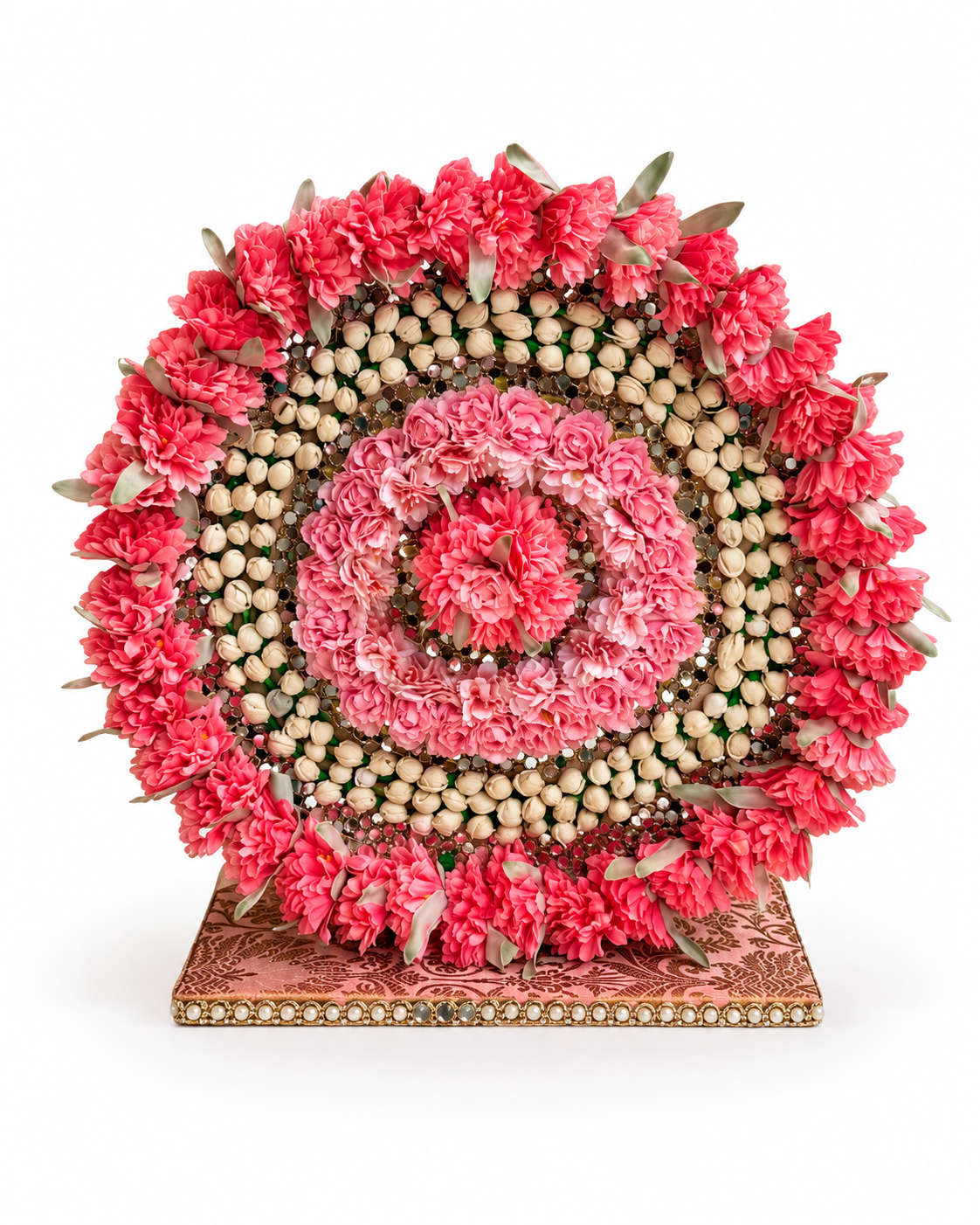 Premsons Pink Floral Chakra Singhasan – Decorative Idol Backdrop Stand for Ganpati, Pooja & Festive Décor