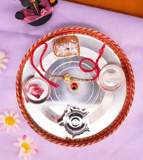 Premsons® Ganpati Stainless Steel Festive Pooja Thali