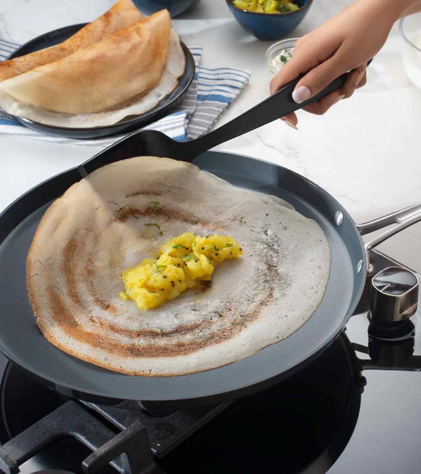 Fusao EX+ Healthy Triply Ceramic 28cm Dosa Tawa 4mm thick
