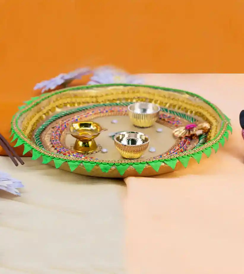 Premsons® Green Festive Pooja Thali – Auspicious Colours of India
