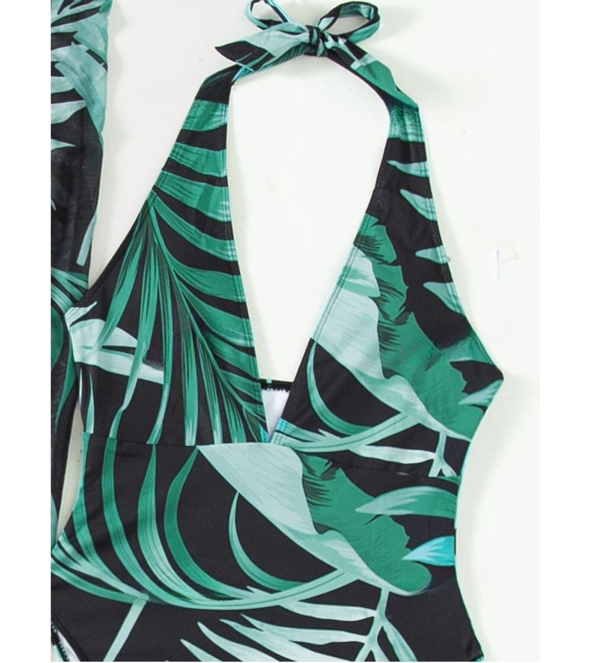 Premsons® Women's Printed Halter One-Piece Swimsuit – High-Cut Design with Cover-Up Skirt, Perfect for Outdoor Water Sports, Vacations, Resorts & Pool Parties