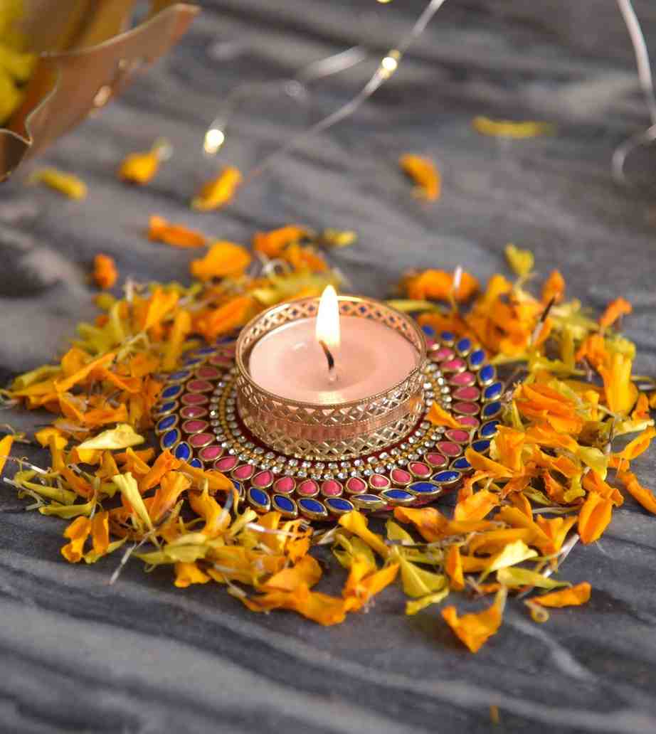 Premsons®  Mandala Inspired Diya – Intricately Designed Candle Tray for Rituals