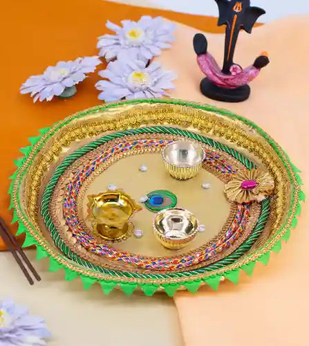 Premsons® Green Festive Pooja Thali – Auspicious Colours of India