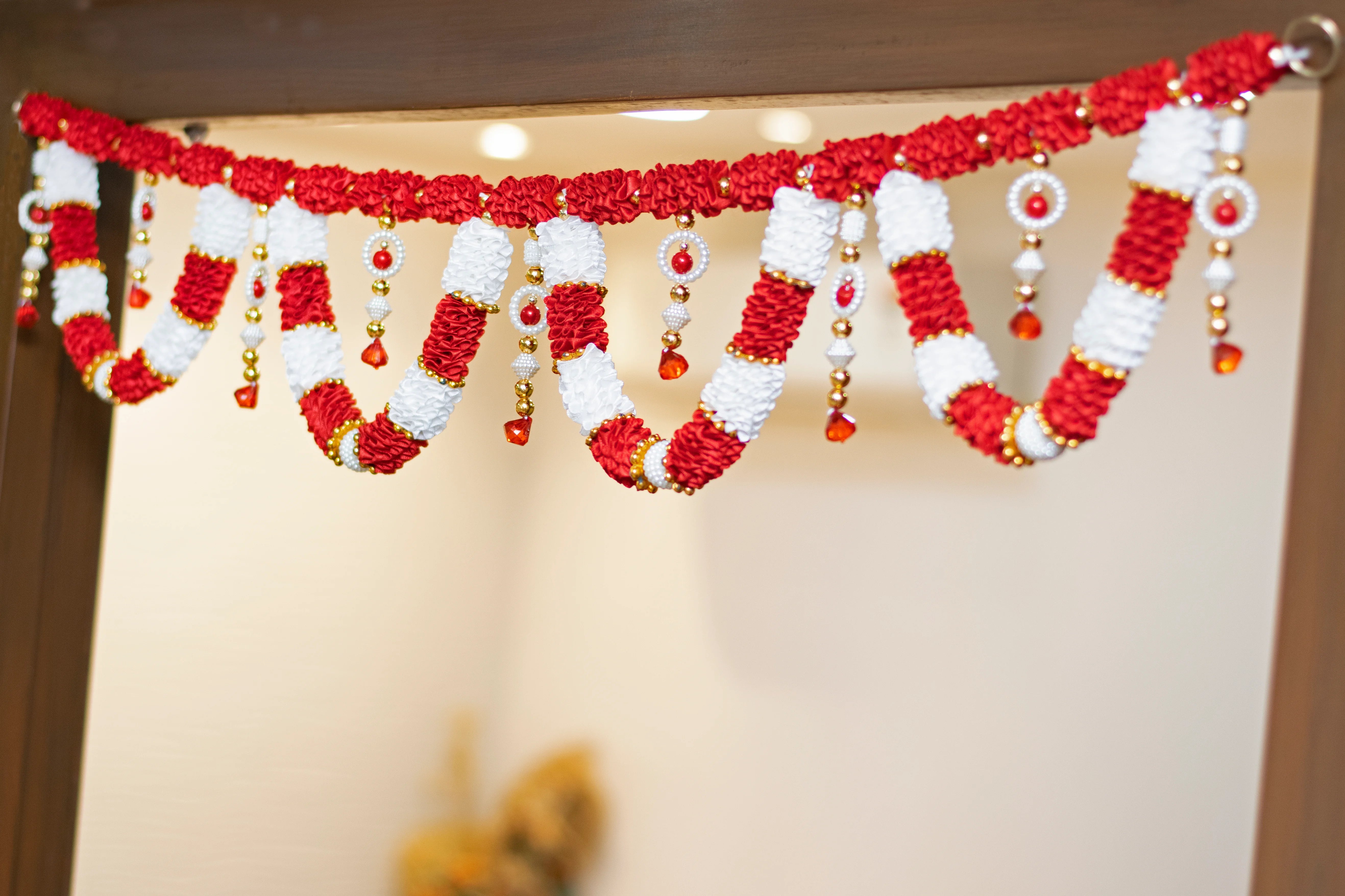 Premsons® Red & White Floral Toran – Ethnic Door Hanging