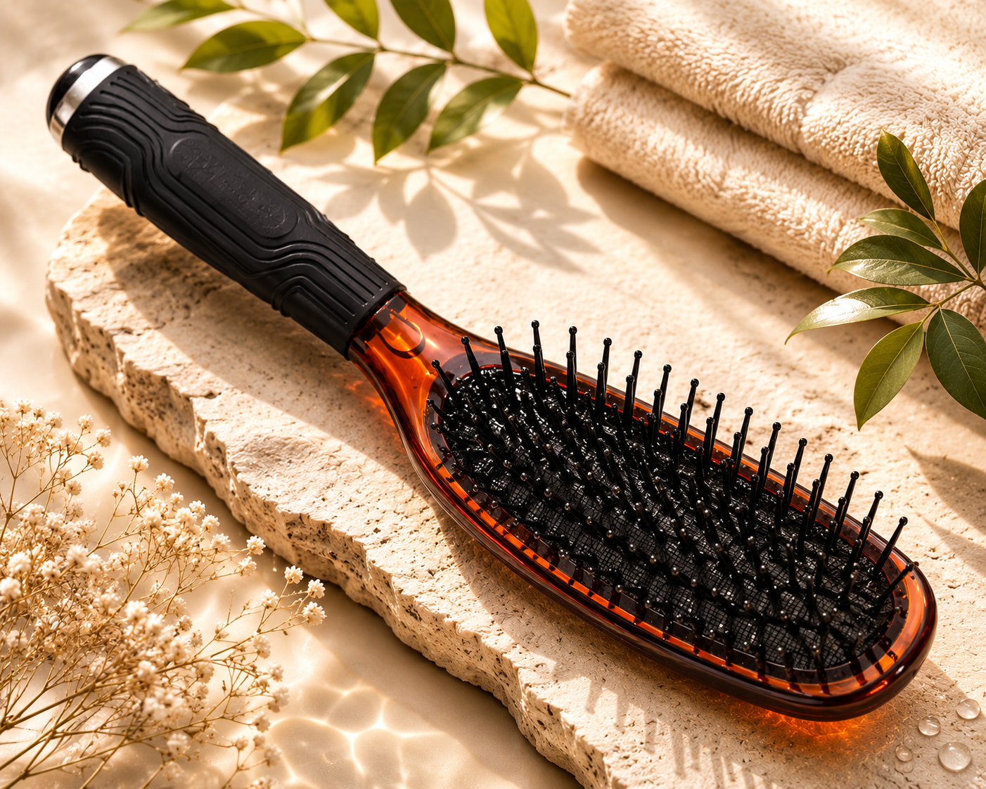 Premsons® Headhog Handbag Hair Brush, Brown | Compact Detangling & Styling Brush for Everyday Hair Care
