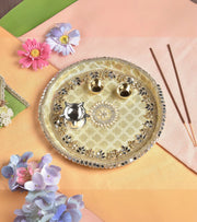 Premsons® Beige Multipurpose Puja Thali – Blend of Craft, Culture & Functionality