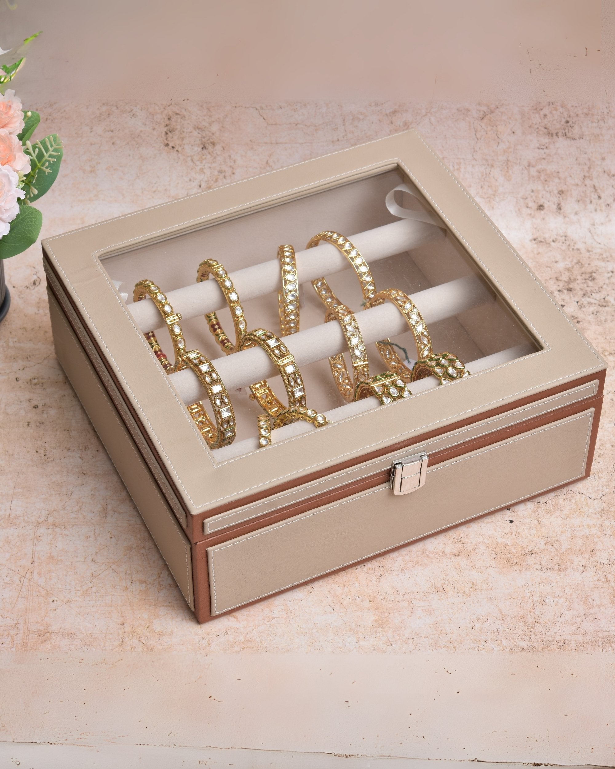 Premsons® Leatherette Bangles Box | Elegant & Durable Jewelry Organizer for Bangles, Bracelets & Accessories – Secure & Stylish Storage Case
