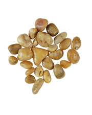 Premsons® Polished Decorative Pebbles - Biege Stones - For Aquariums Garden Lawn Plant Pots Vases Filler Home Office Decor Fish Tank - Smooth & Round River Rocks - Medium Size 2.5-4 cm -1kg Pack