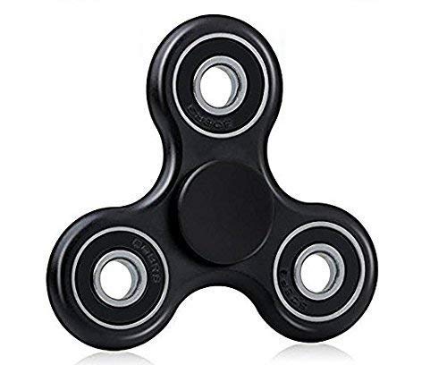 Premsons® Hand Spinner Desk Toy - High Speed Smooth Finger Spin Sensory Fidget Stress Relief Game Play for Kids & Adults - Birthday Party Gift - Four Bearing - Black
