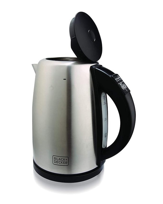 Black & Decker 1.7L Electric Kettle – Stainless Steel Body with Digital Temperature Control, Keep Warm Function & Auto Shut-Off – BLACK+DECKER Design (Grey)