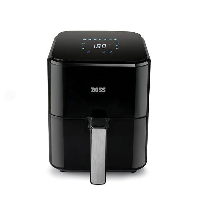 Boss SmartFry Digital Air Fryer – 4 Litre, 1200W | LED Touch Display with Temperature & Timer Control | Low-Oil Frying for Crispy Snacks, Fries, Kebabs & More