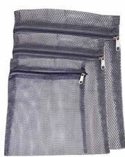 Premsons® Fridge Organiser - Reusable Layer Mesh Net Multipurpose Vegetable Bags for Fridge Storage - Kitchen Storage Bags Organizer with Sturdy Zipper - Pack of 6 Pcs - 2 pcs per size - Grey