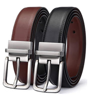 Premsons® Leather Black & Brown Reversible Belt for Men – Premium Quality Formal & Casual Wear Accessory with Stylish Dual-Color Design and Elegant Metal Buckle – Size 44