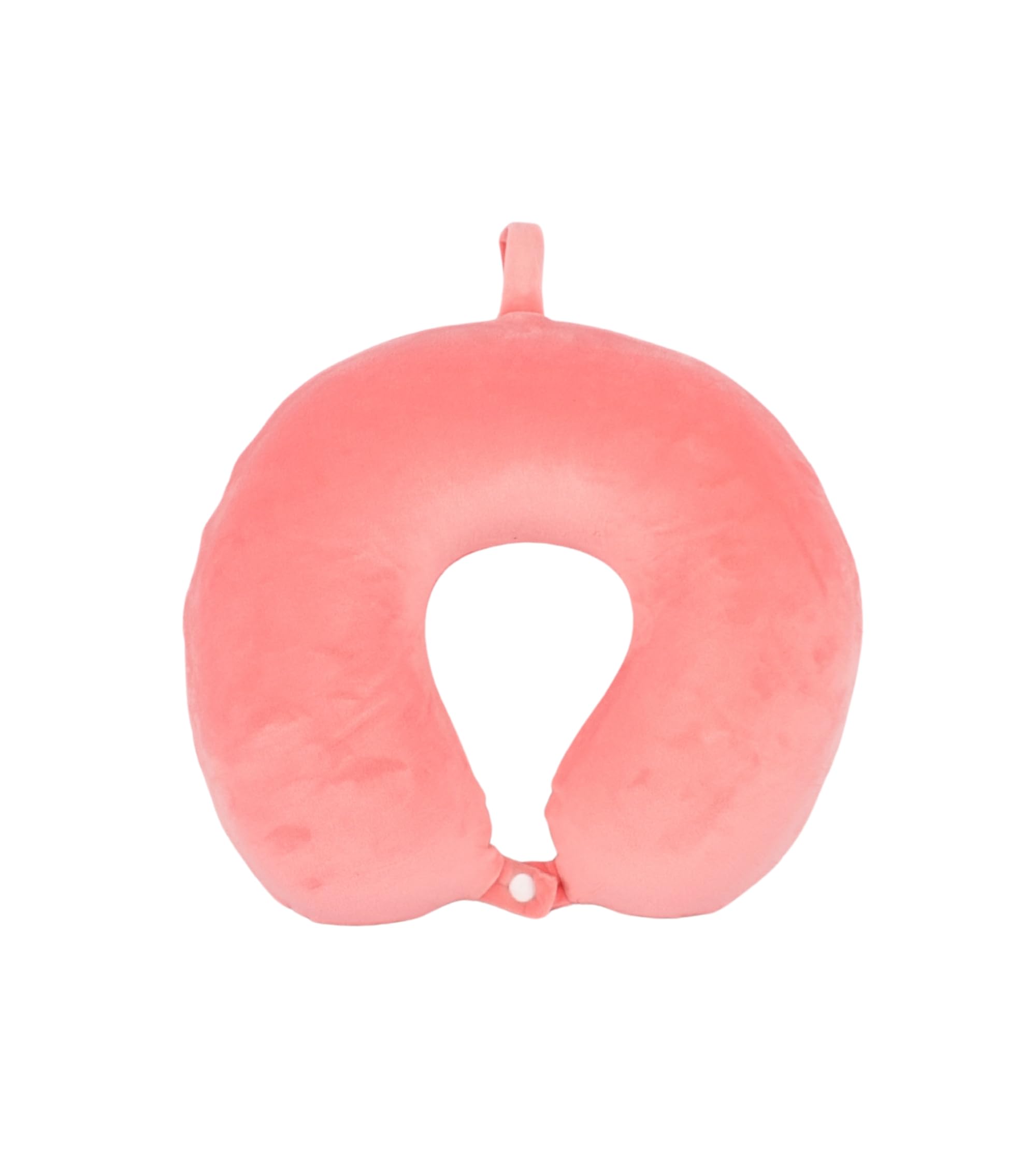 Cushy® Travel Neck Pillow with 360-Degree Head Support - Memory Foam Luxury Soft Pillow for Sleeping Rest - Home Travel Airplane Car - Plain, Peach Pink