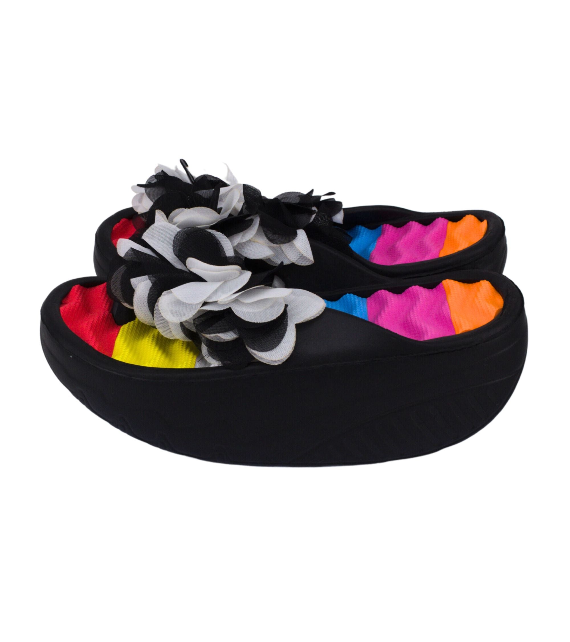 Premsons® Women's Floral Wedge Sandals - Casual Platform Beach Vacation Footwear - Flip Flop Slippers for Pool Holidays