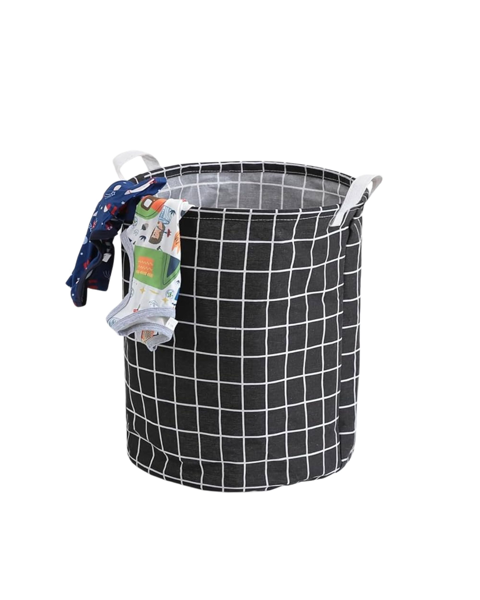 Premsons® Foldable Laundry Bag Basket | Large Capacity Clothes Storage Hamper with Handles | Durable Collapsible Laundry Organizer for Bedroom, Bathroom & Hostel | Black