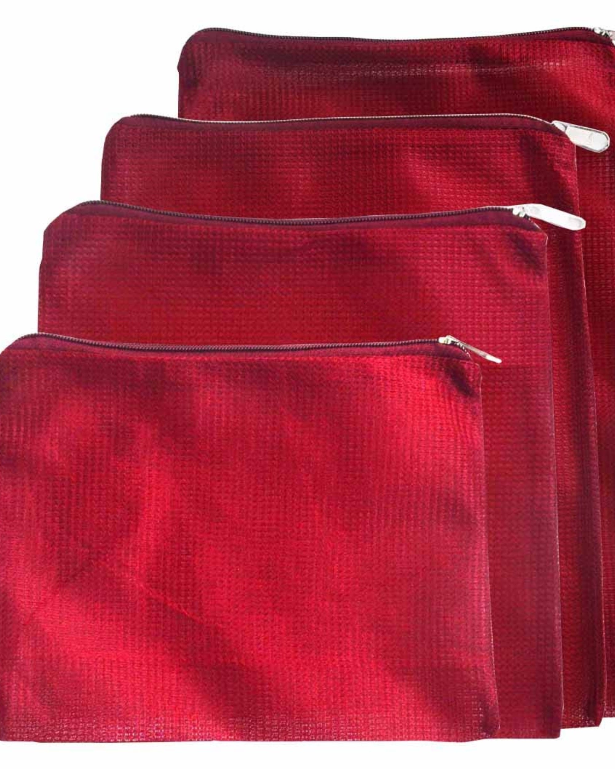 Premsons® Fridge Organiser - Reusable Layer Mesh Net Multipurpose Vegetable Bags for Fridge Storage - Kitchen Storage Bags Organizer with Sturdy Zipper - Set of 8 Pcs - 2 Bags Per Size - Maroon