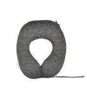 Cushy® Travel Neck Pillow with 360-Degree Head Support - Memory Foam Luxury Soft Pillow for Sleeping Rest - Home Travel Airplane Car - with Adjustable Belt, Black