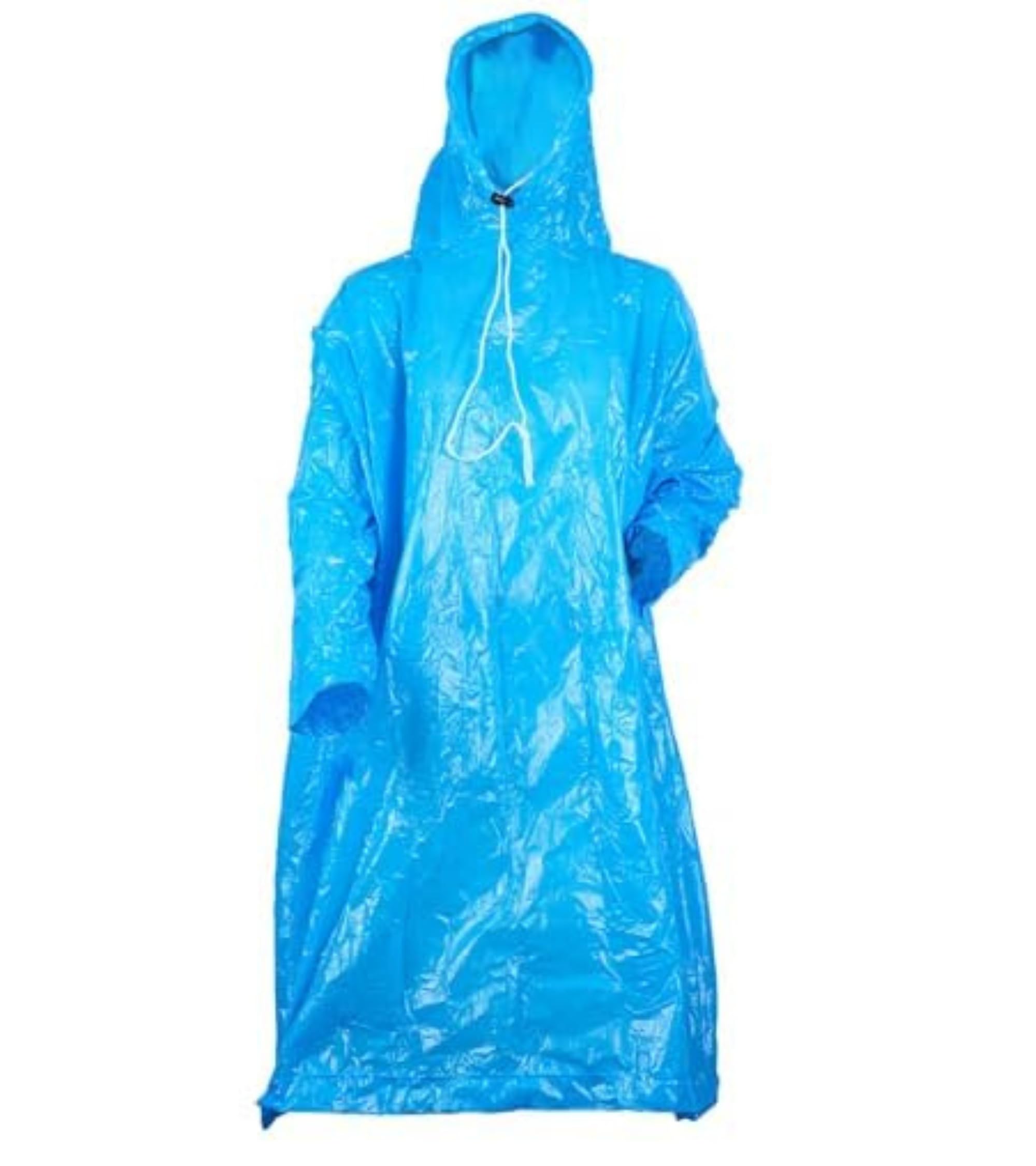 Premsons® Reusable Raincoat Poncho with Hood for Women & Men - Unisex Outdoor Rain Poncho for Adult Boys Girls - Waterproof Lightweight Packable One Size Fits Most Rainwear with Sleeves - Pack Of 3