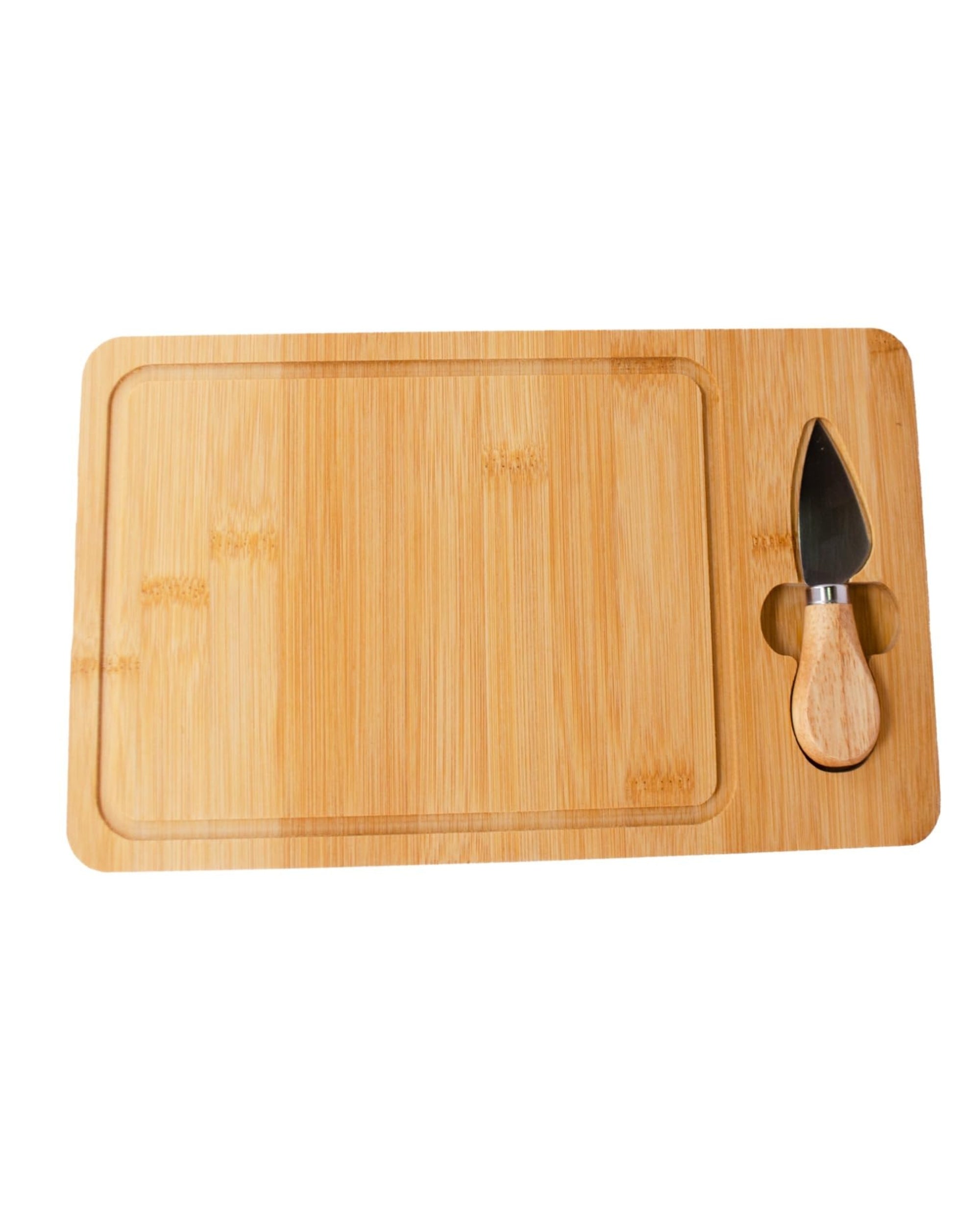 Premsons® Bamboo Cheese Board & Knife Set - Includes 1 Knife Set - Rectangle Serving Tray for Snacks Appetizers Cheese Fruits Crackers - Ideal for Home Party Dinner Special Occasions