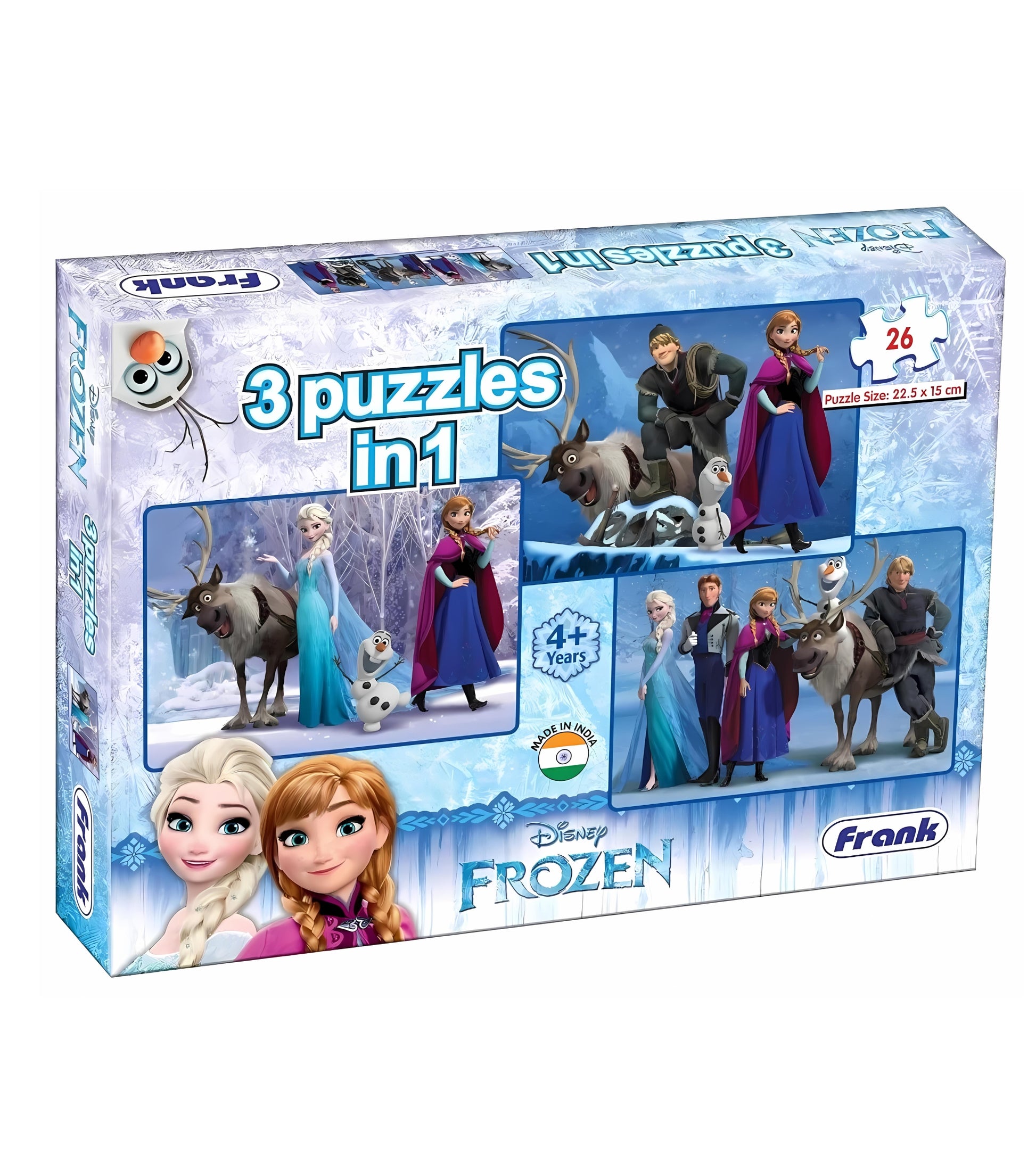 Frank Disney Frozen 3-in-1 Jigsaw Puzzle – Fun Educational