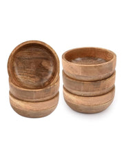 Premsons® Premium Wooden Soup Bowls – Set of 6 | Stylish & Multipurpose Serving Bowls for Home, Kitchen & Dining