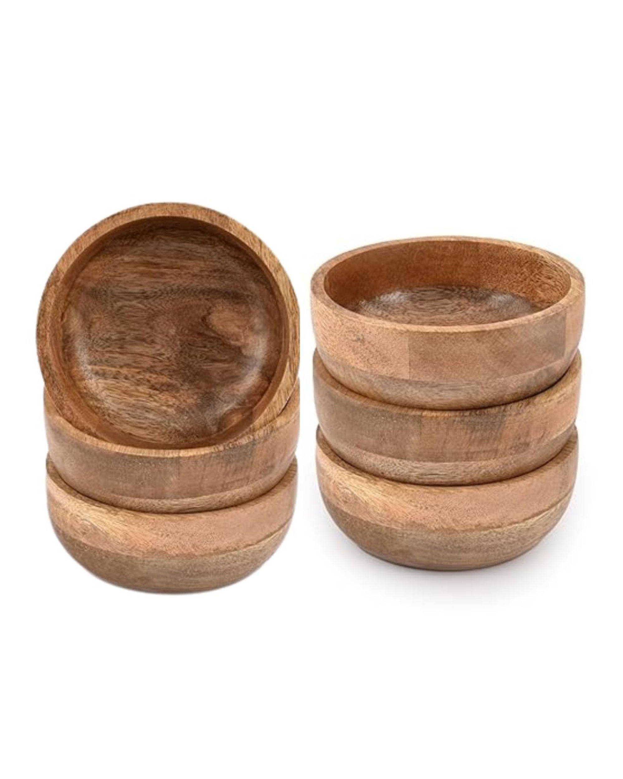 Premsons® Premium Wooden Soup Bowls – Set of 6 | Stylish & Multipurpose Serving Bowls for Home, Kitchen & Dining
