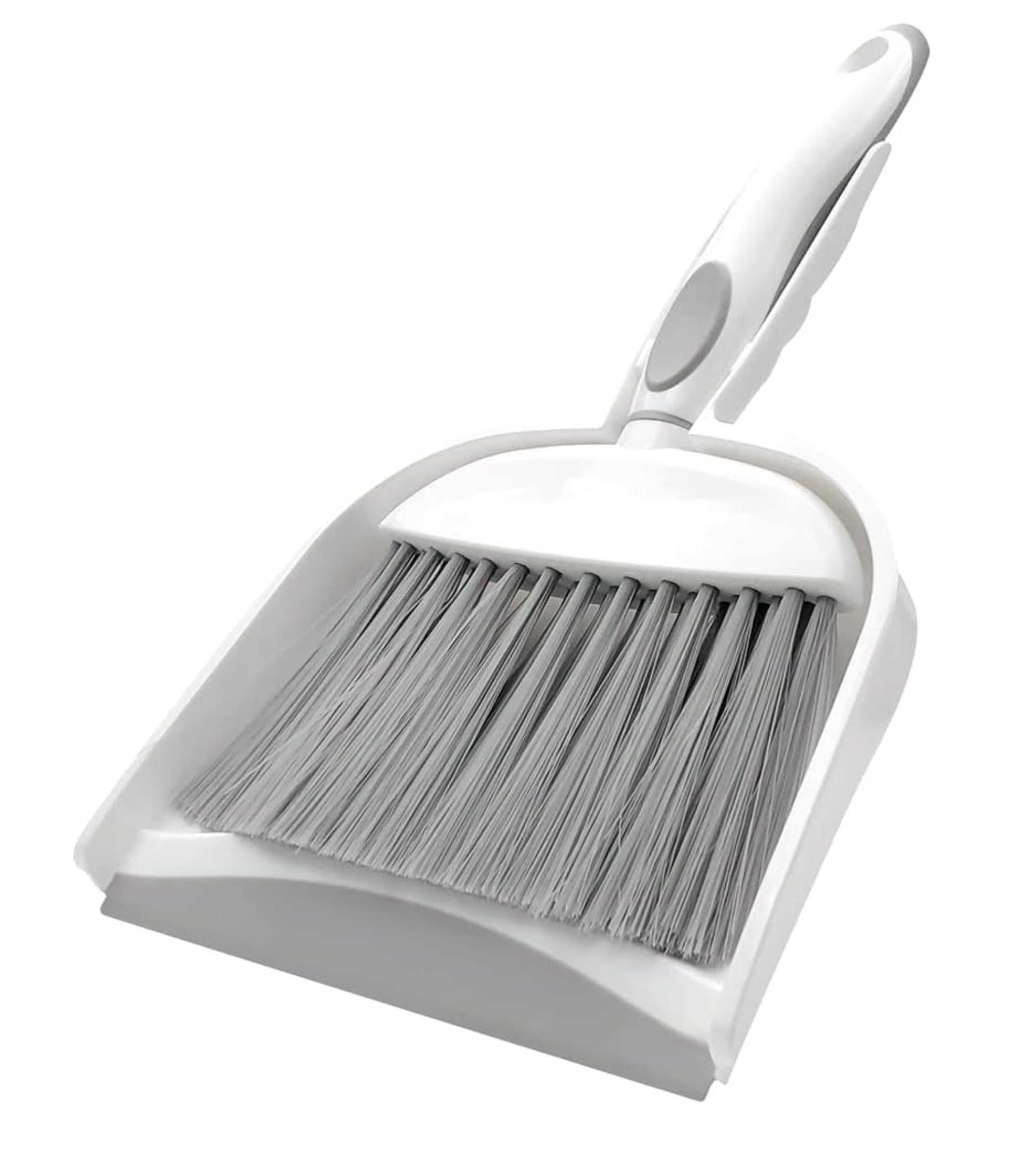Premsons® Dustpan and Brush Set – Compact Cleaning Tool with Soft Bristles for Home, Kitchen & Office Use (White & Grey)
