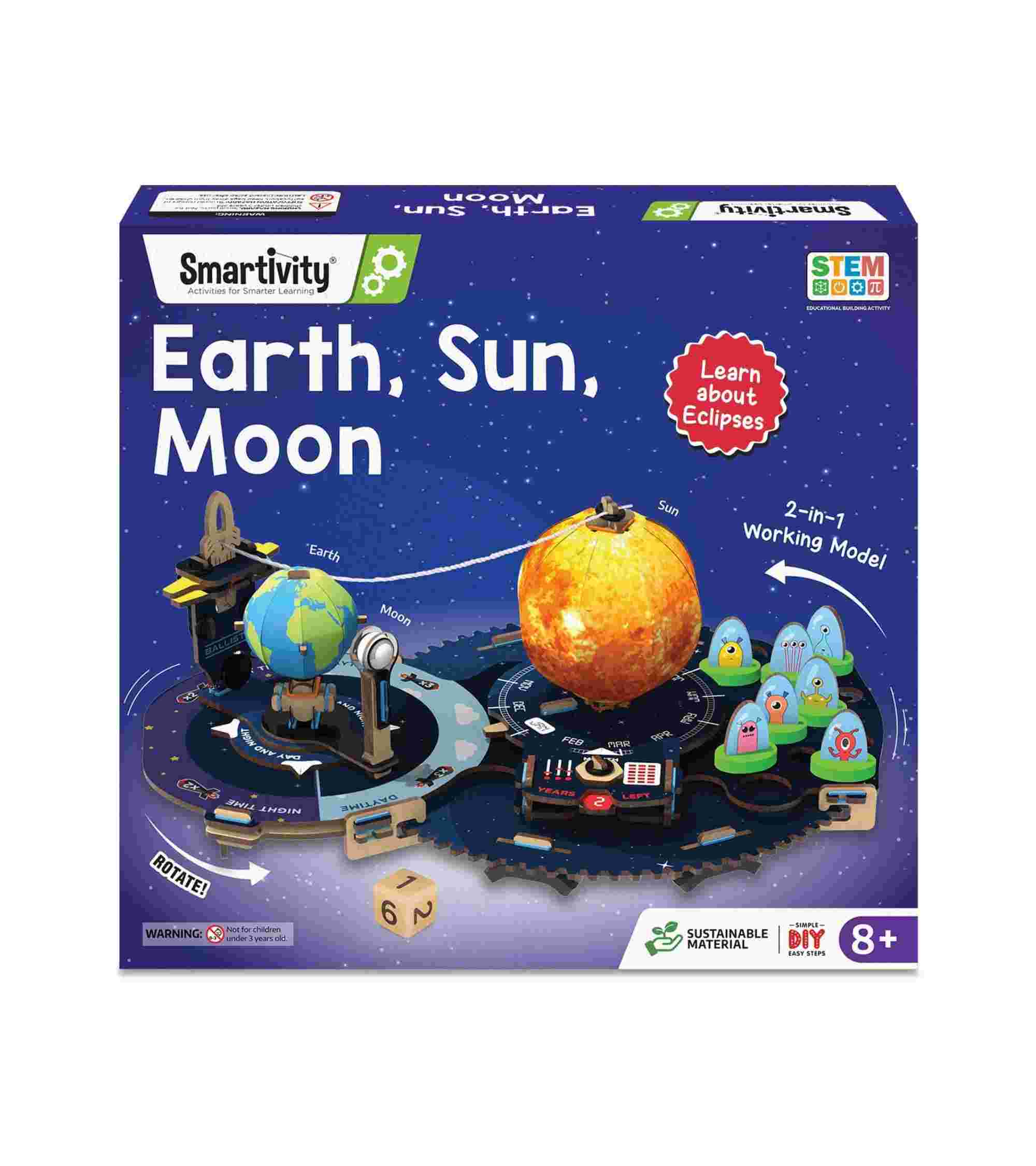 Smartivity Earth-Sun-Moon Space Toy for Kids 8-14 Years Old - Interactive 3D Model Kit