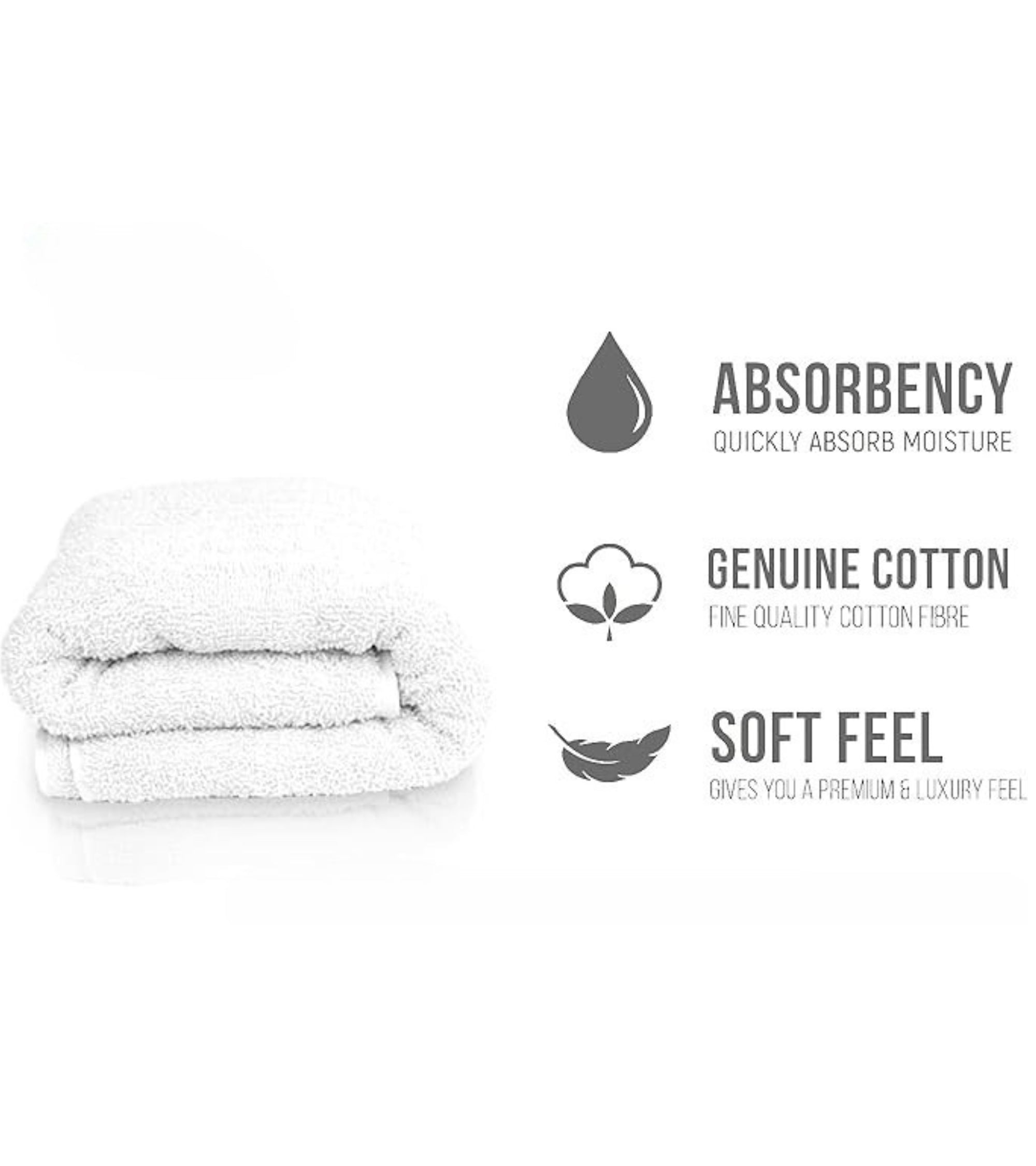 Premsons® Soft Cotton Bath Towel – Ultra-Absorbent & Quick Drying White Towel for Bathroom, Spa, Salon & Travel – Premium Lightweight Towel for Daily Use