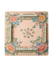 Premsons® Vintage Floral Mahjong Mat – Luxury Padded Mahjong Table Cover with Peony & Bird Design, Foldable Non-Slip Mahjong Playing Mat for Family Game Night & Travel