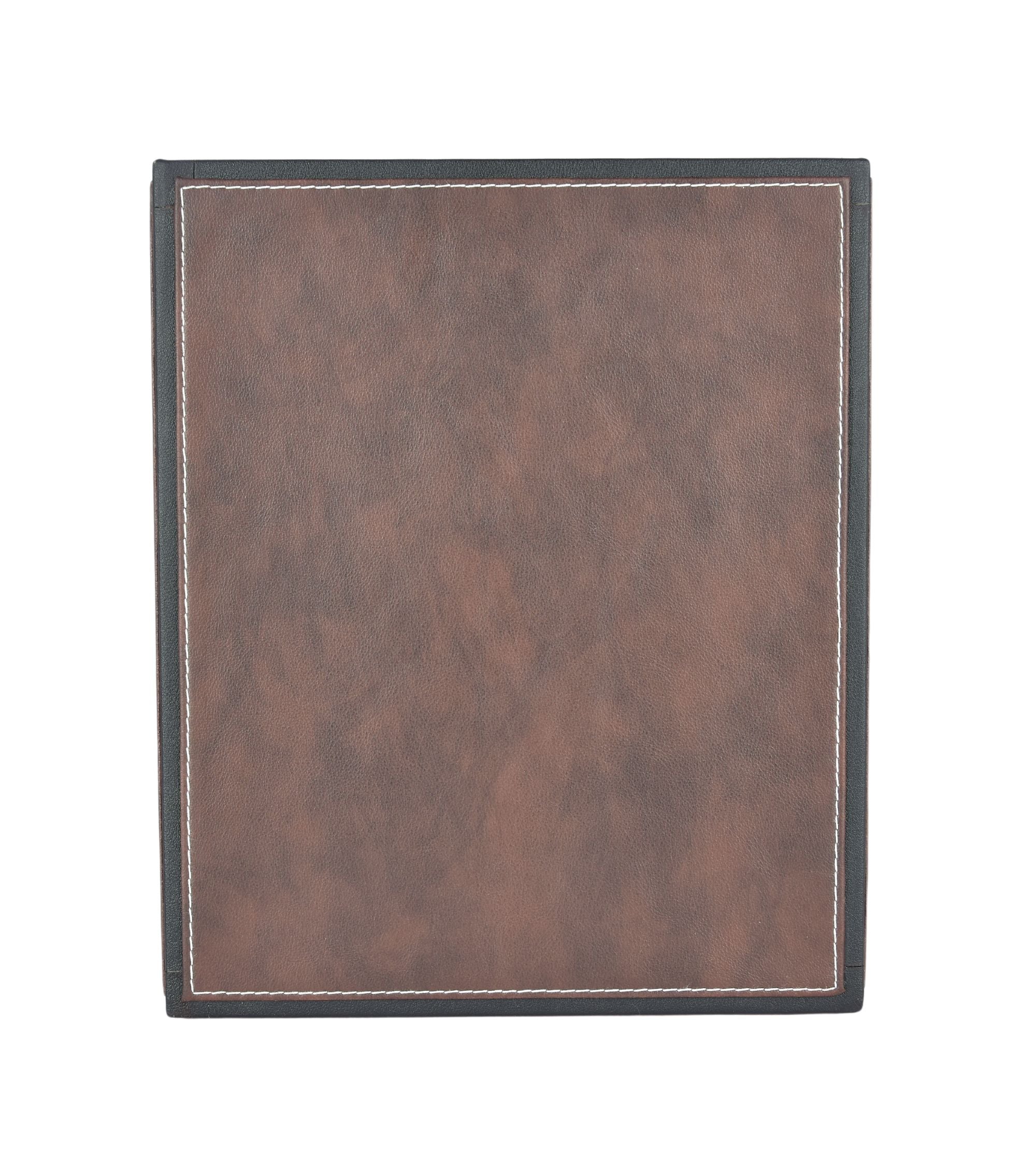 Premsons® Faux Leather Dustbin - Stylish & Durable Waste Bin for Home, Office, & Bedroom - Two Tone Square - Dark Brown + Black - 5 Litres