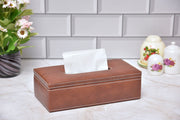 Premsons® Classic Rectangular Tissue Holder – Elegant Leatherette Tissue Box for Home, Office & Car – Stylish, Durable & Functional Tissue Dispenser for Everyday Use(Tan)