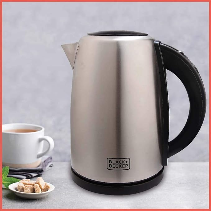 Black & Decker 1.7L Electric Kettle – Stainless Steel Body with Digital Temperature Control, Keep Warm Function & Auto Shut-Off – BLACK+DECKER Design (Grey)