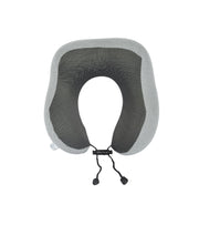 Cushy® Travel Neck Pillow with 360-Degree Head Support - Memory Foam Luxury Soft Pillow for Sleeping Rest - Home Travel Airplane Car - with Adjustable Toggles, Grey