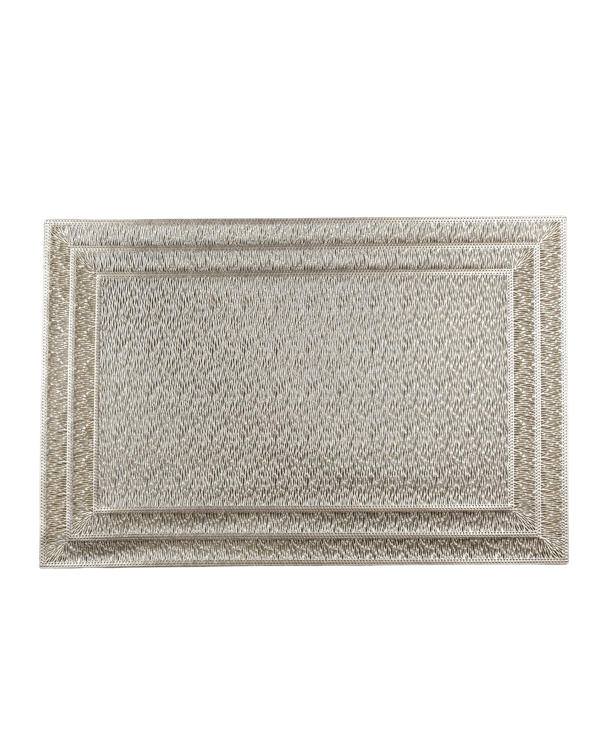 Premsons® Golden Vinyl Rectangle Placemats – Washable, Non-Slip, Stain-Resistant Hollow Design Table Mats for Dining, Kitchen, Wedding & Party Décor
