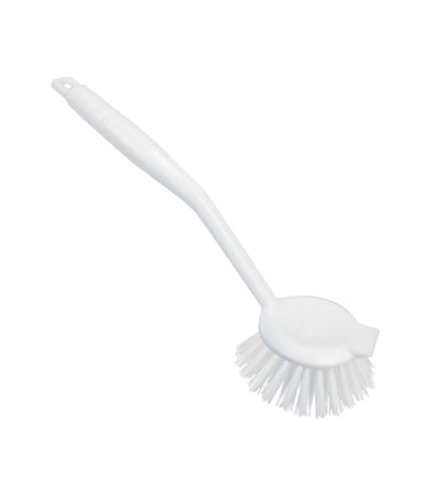 Premsons® Dish & Sink Cleaning Brush with Handle – Non-Scratch Bristles for Utensils, Kitchen Sink, Tiles & Bathroom Cleaning (White/Grey)