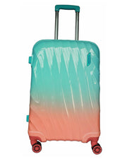 Premsons® American Rider Openskies Polycarbonate Trolley Bag – Dual Tone Orange & Aqua | Lightweight, Durable & Flexible Hard-Sided Luggage with 360° Wheels