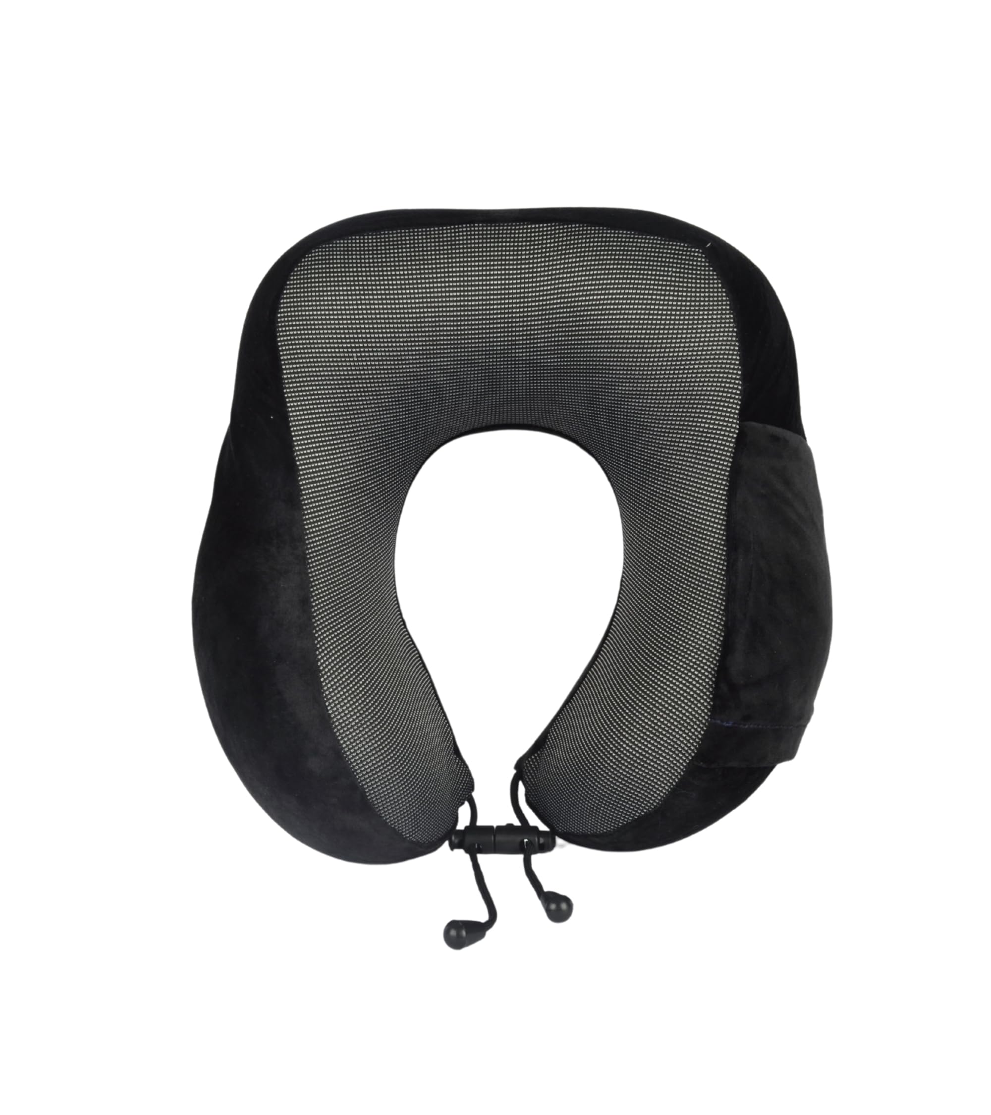 Cushy® Travel Neck Pillow with 360-Degree Head Support - Memory Foam Luxury Soft Pillow for Sleeping Rest - Home Travel Airplane Car - with Adjustable Toggles, Black