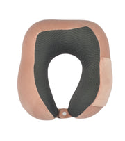 Cushy® Travel Neck Pillow with 360-Degree Head Support - Memory Foam Luxury Soft Pillow for Sleeping Rest - Home Travel Airplane Car - with Adjustable Button, Brown