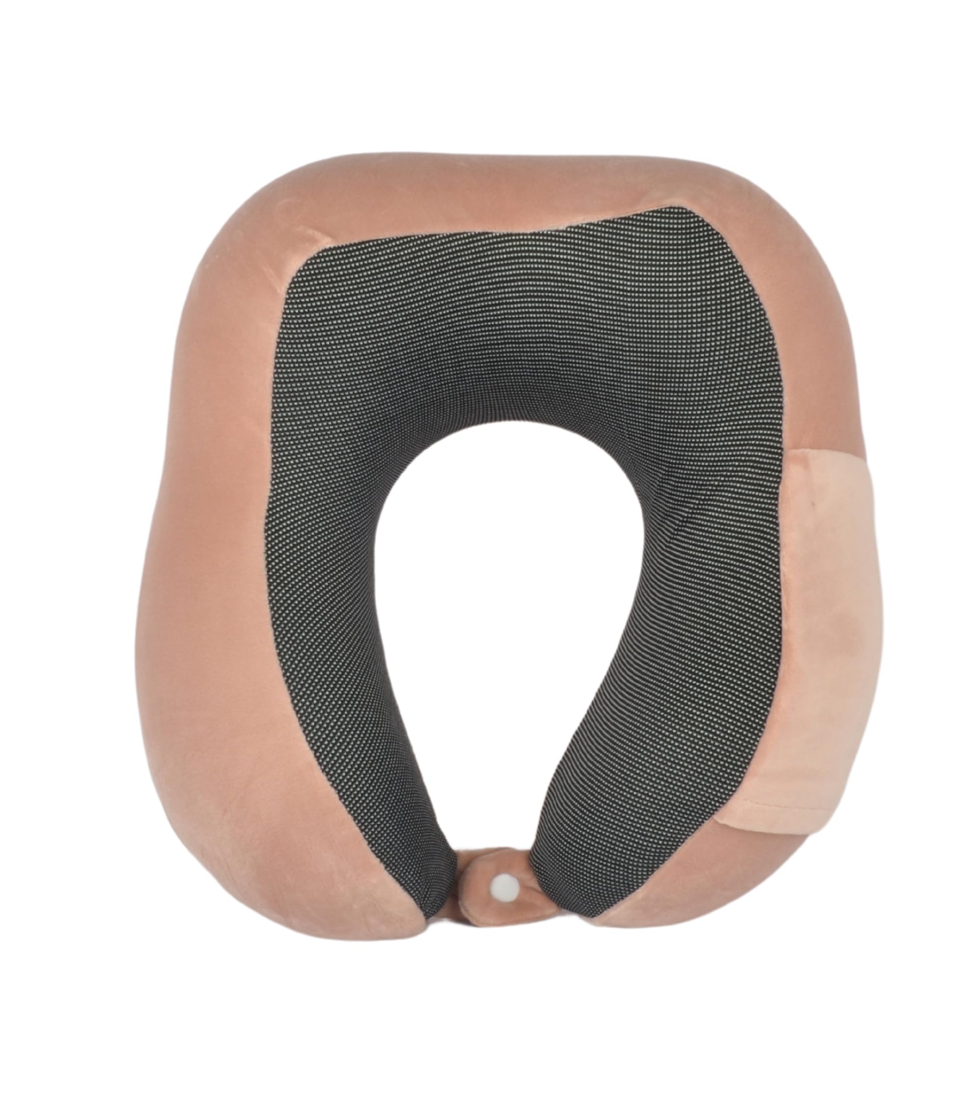 Cushy® Travel Neck Pillow with 360-Degree Head Support - Memory Foam Luxury Soft Pillow for Sleeping Rest - Home Travel Airplane Car - with Adjustable Button, Brown
