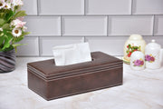 Premsons® Classic Rectangular Tissue Holder – Elegant Leatherette Tissue Box for Home, Office & Car – Stylish, Durable & Functional Tissue Dispenser for Everyday Use(Dark Brown)