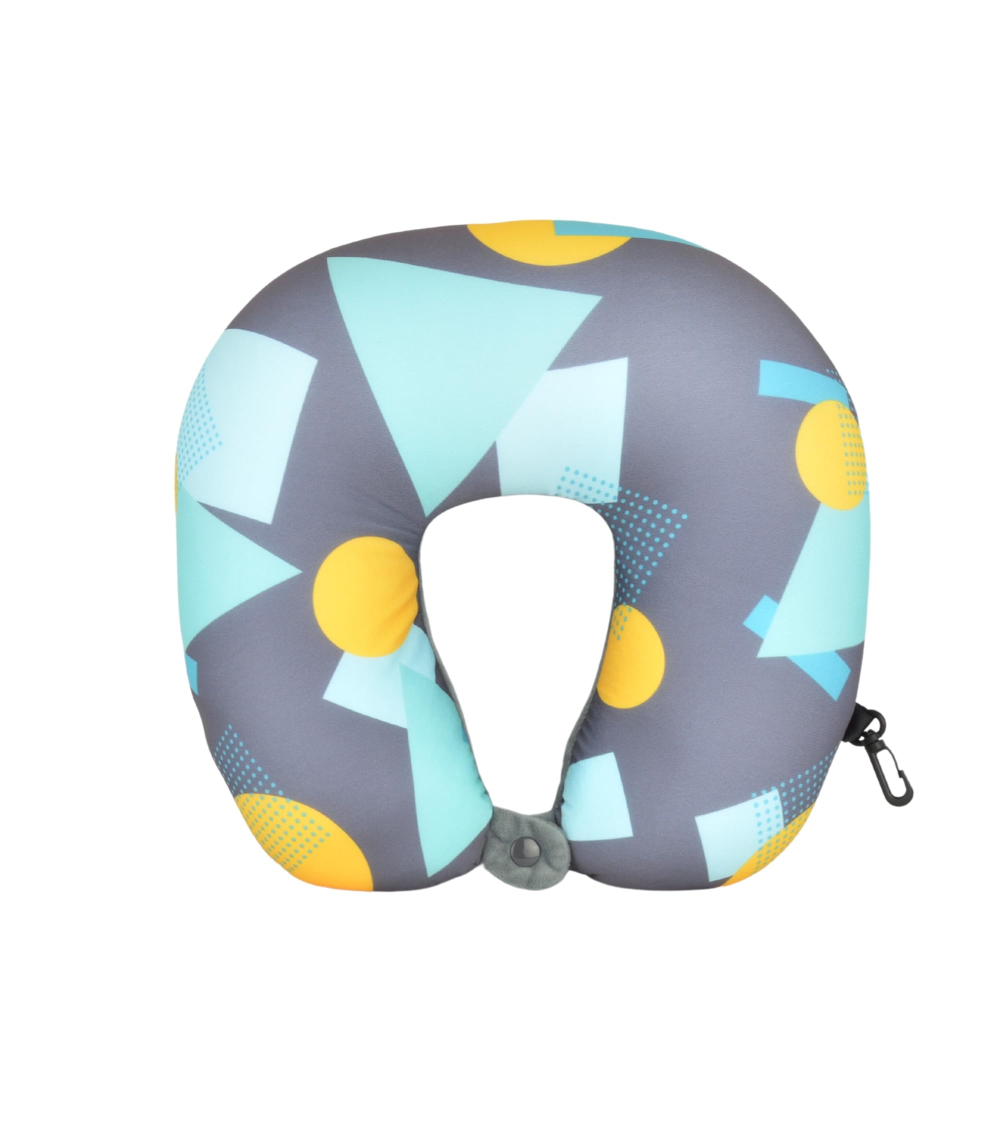 Cushy® Travel Neck Pillow with 360-Degree Head Support - Micro Beads Luxury Soft Pillow for Sleeping Rest - Home Travel Airplane Car - Printed, Grey & Baby Blue