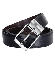 Premsons® Genuine Leather Black & Brown Reversible Belt for Men – Stylish Formal & Casual Wear with Premium Metal Buckle – Size 42