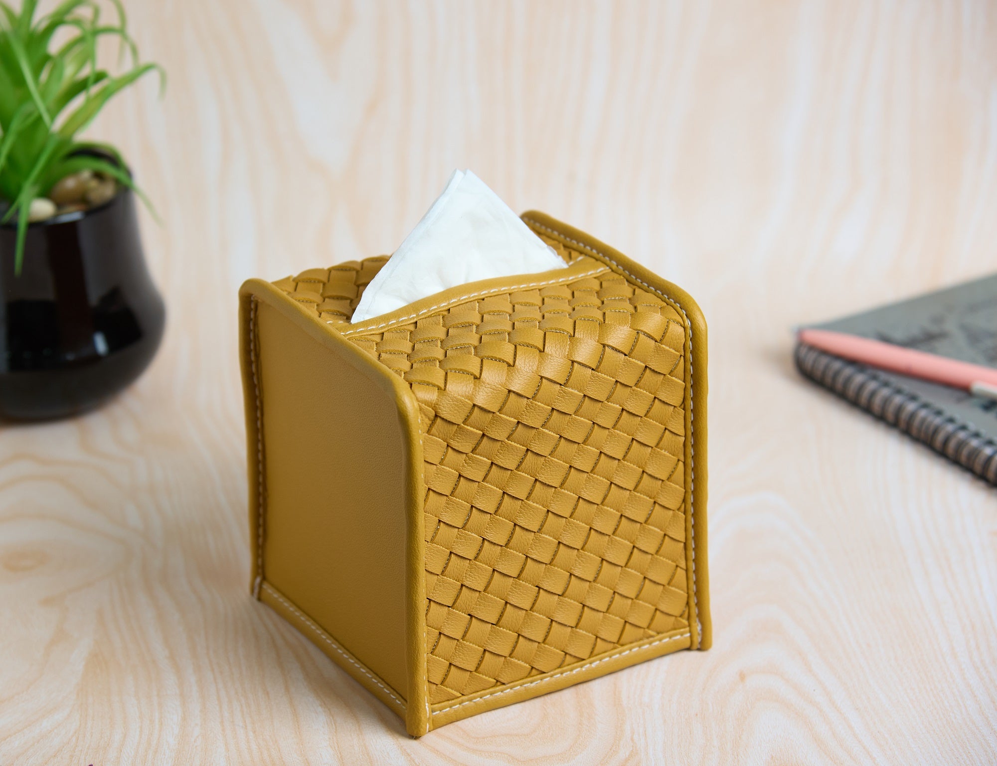 Premsons® Elegant Tissue Sleeve Cover – Stylish & Compact Tissue Holder for Home, Office, and Car(Yellow)