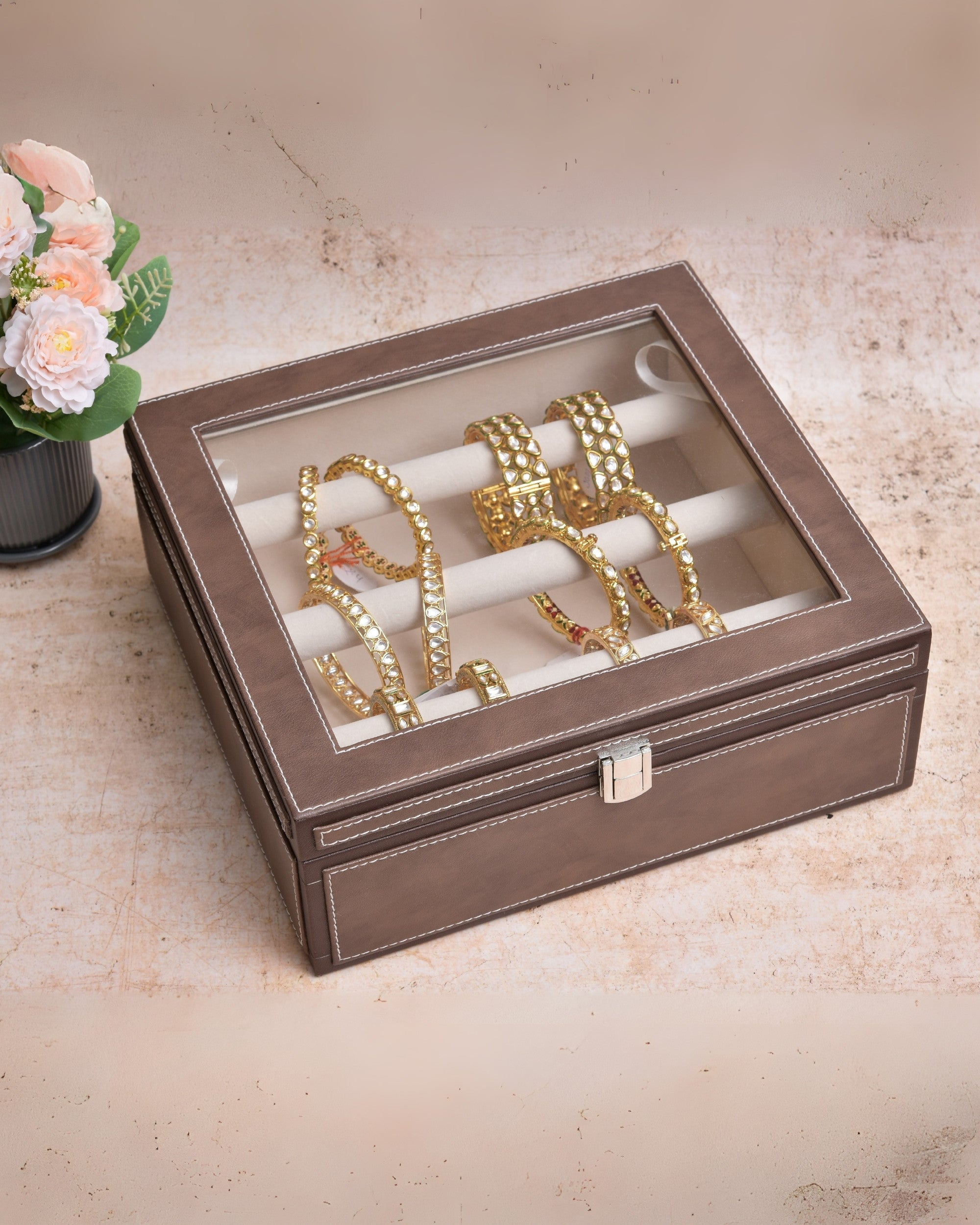 Premsons® Leatherette Bangles Box | Elegant & Durable Jewelry Organizer for Bangles, Bracelets & Accessories – Secure & Stylish Storage Case