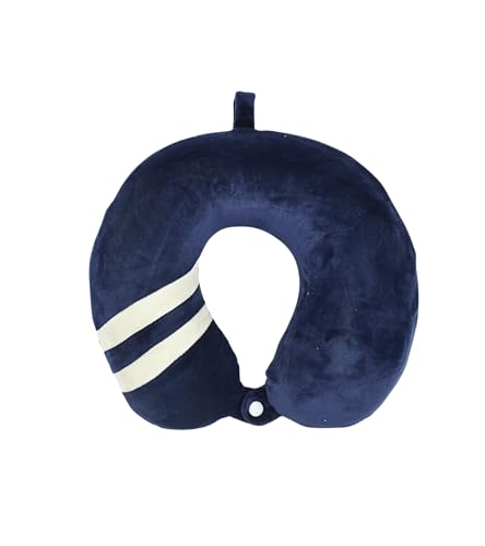 Cushy® Travel Neck Pillow with 360-Degree Head Support - Memory Foam Luxury Soft Pillow for Sleeping Rest - Home Travel Airplane Car - Dual Color, Blue & White