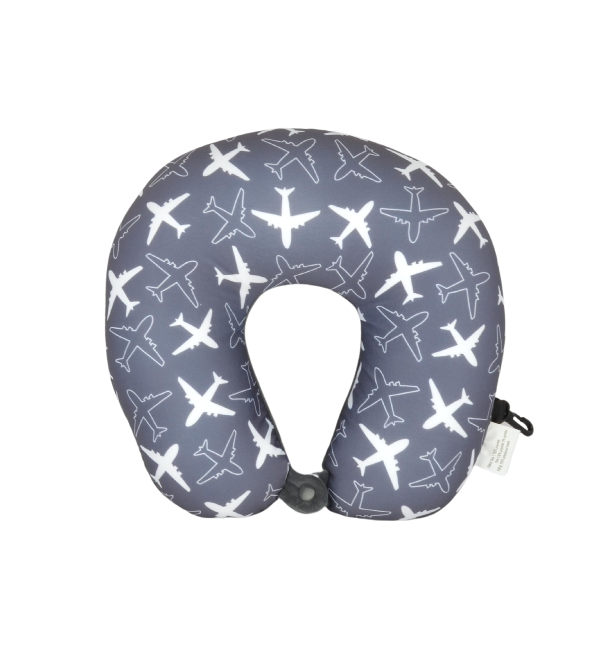 Cushy® Travel Neck Pillow with 360-Degree Head Support - Micro Beads Luxury Soft Pillow for Sleeping Rest - Home Travel Airplane Car - Printed, Grey