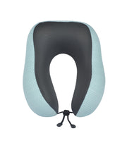 Cushy® Travel Neck Pillow with 360-Degree Head Support - Memory Foam Luxury Soft Pillow for Sleeping Rest - Home Travel Airplane Car - with Adjustable Toggles, Blue